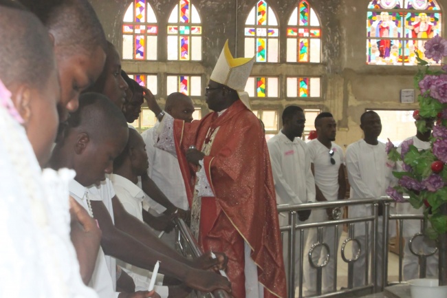 Bishop Kukah confirms 70 Candidates on Feast of Pentecost