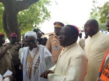 Bishop Kukah visits IDP in Gandi, Donates Relieve Items