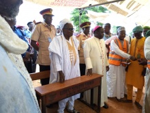 Bishop Kukah visits IDP in Gandi, Donates Relieve Items