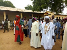 Bishop Kukah visits IDP in Gandi, Donates Relieve Items