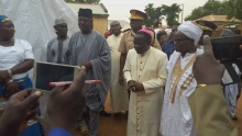 Bishop Kukah visits IDP in Gandi, Donates Relieve Items