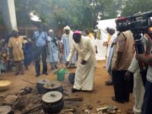 Bishop Kukah visits IDP in Gandi, Donates Relieve Items